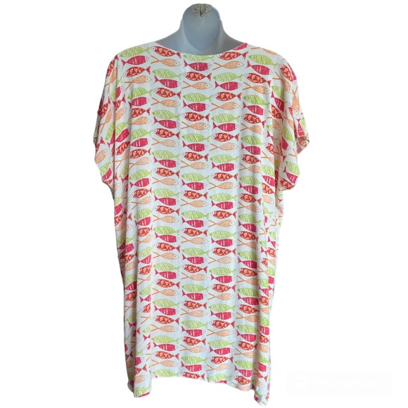 Tybee Island Women’s Tropical Colors Fish Print Norah Swim Cover size XL - Picture 2 of 9